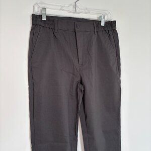STRIDECOMFY NEW Pants Womens 30" Stretch Waist Slash Pocket Gray Button Zipper